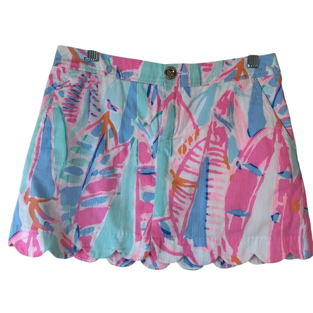 Lilly Pulitzer Colette Scallop Hem Skort Size 00 EUC Sailbooat Novelty Pattern - Picture 1 of 10